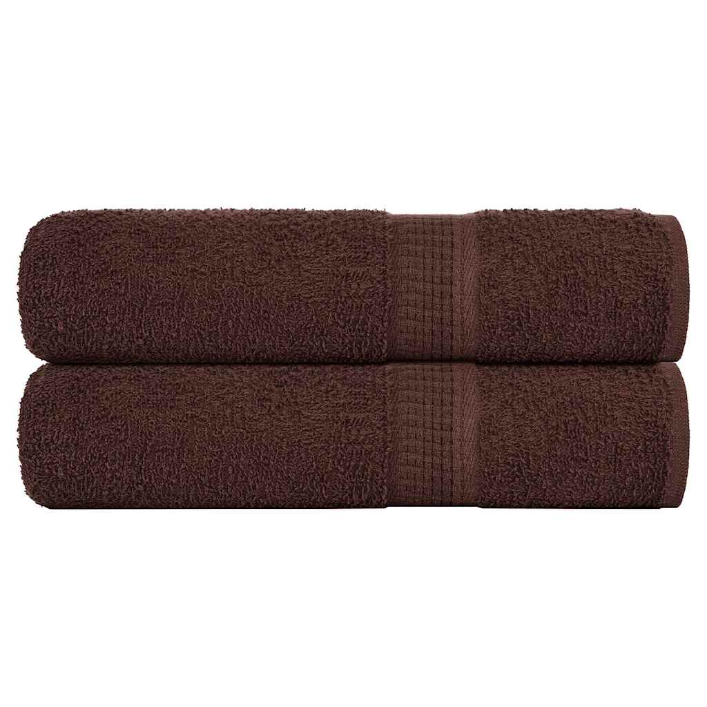 Hand Towels 2 pcs Brown 50x100 cm 360 gsm 100% Cotton