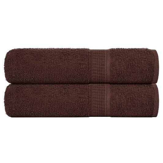 Hand Towels 2 pcs Brown 50x100 cm 360 gsm 100% Cotton