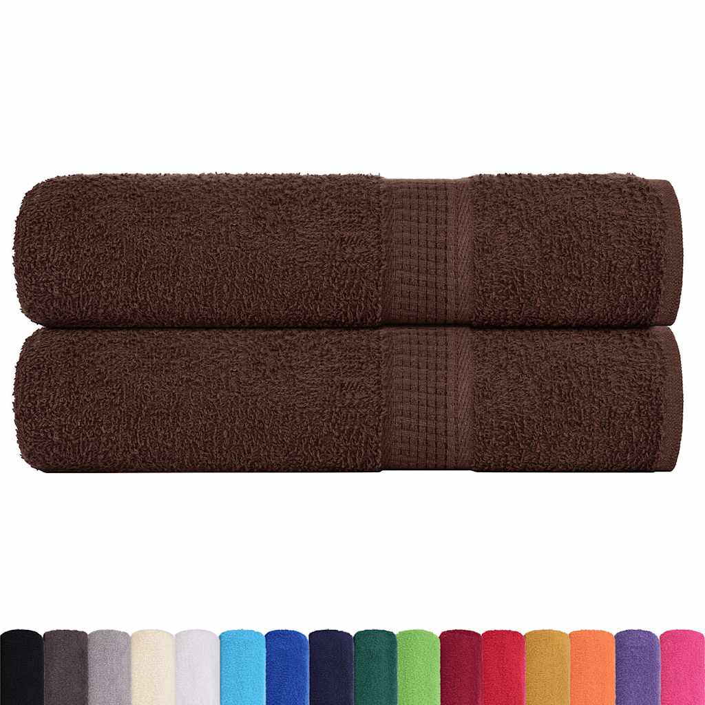 Hand Towels 2 pcs Brown 50x100 cm 360 gsm 100% Cotton