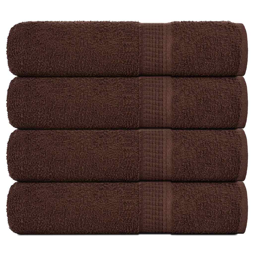 Hand Towels 4 pcs Brown 50x100 cm 360 gsm 100% Cotton