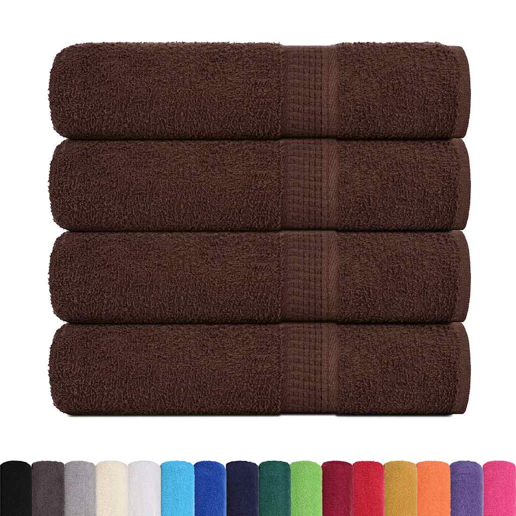 Hand Towels 4 pcs Brown 50x100 cm 360 gsm 100% Cotton