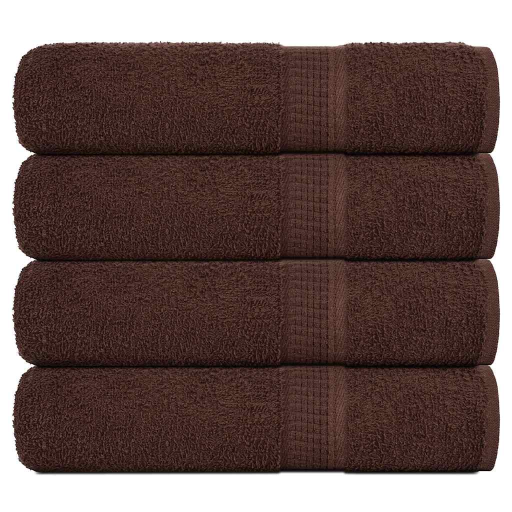 Bath Towels 4 pcs Brown 100x150 cm 360 gsm 100% Cotton