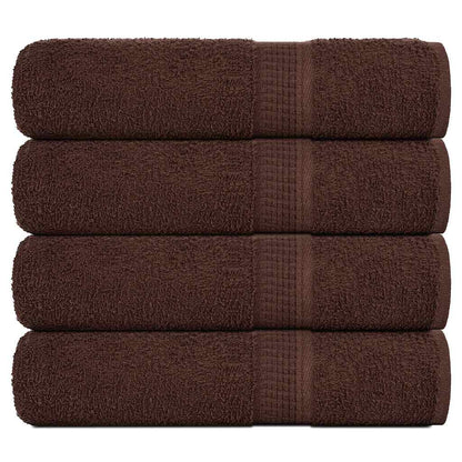 Bath Towels 4 pcs Brown 100x150 cm 360 gsm 100% Cotton