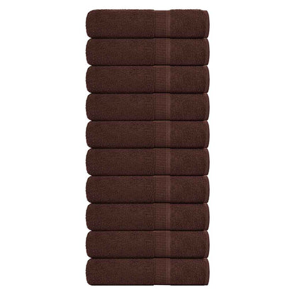 Bath Towels 10 pcs Brown 100x150 cm 360 gsm 100% Cotton