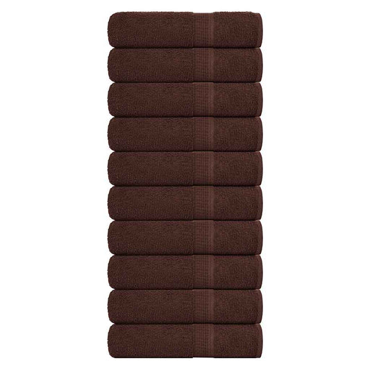 Bath Towels 10 pcs Brown 100x150 cm 360 gsm 100% Cotton