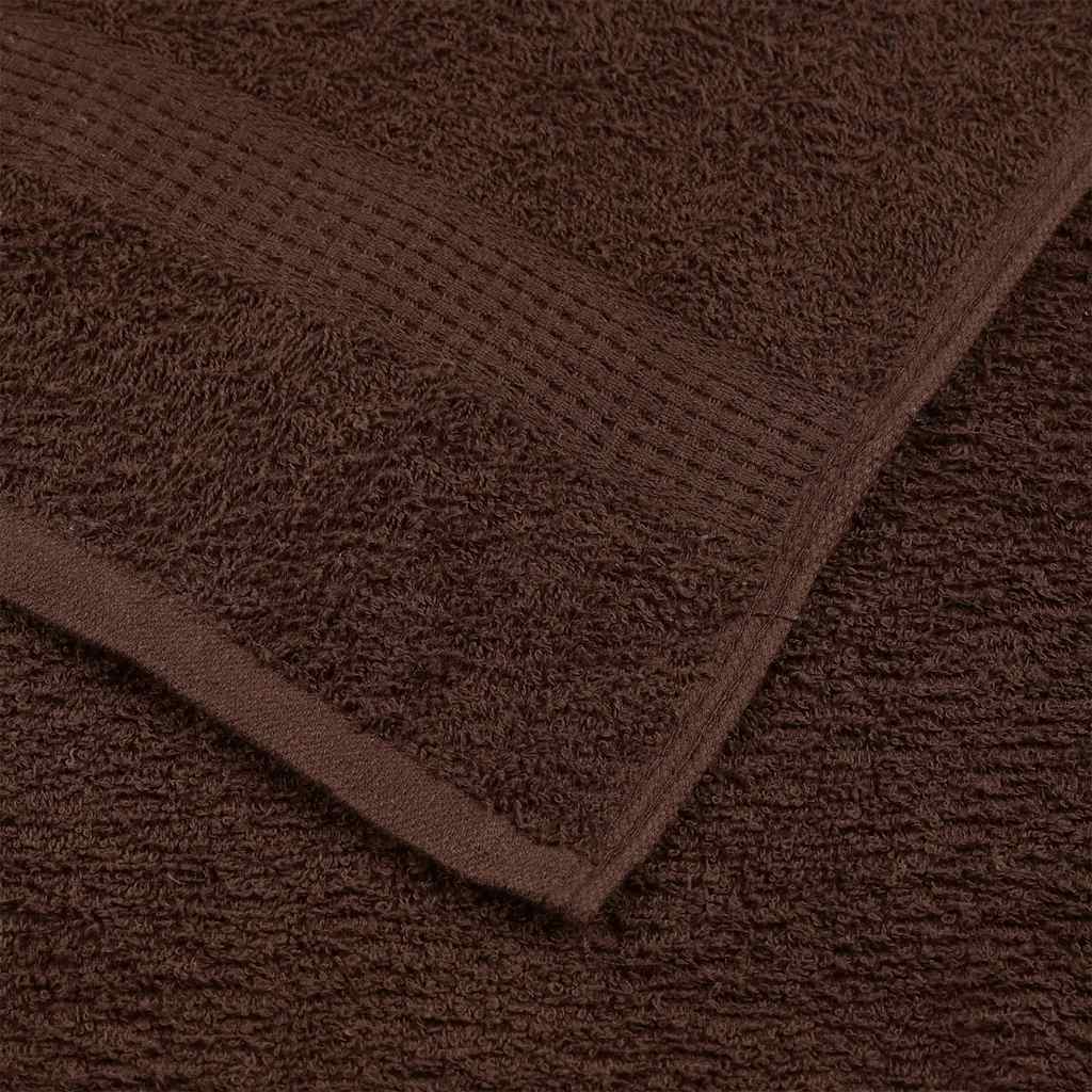 Bath Towels 10 pcs Brown 100x150 cm 360 gsm 100% Cotton