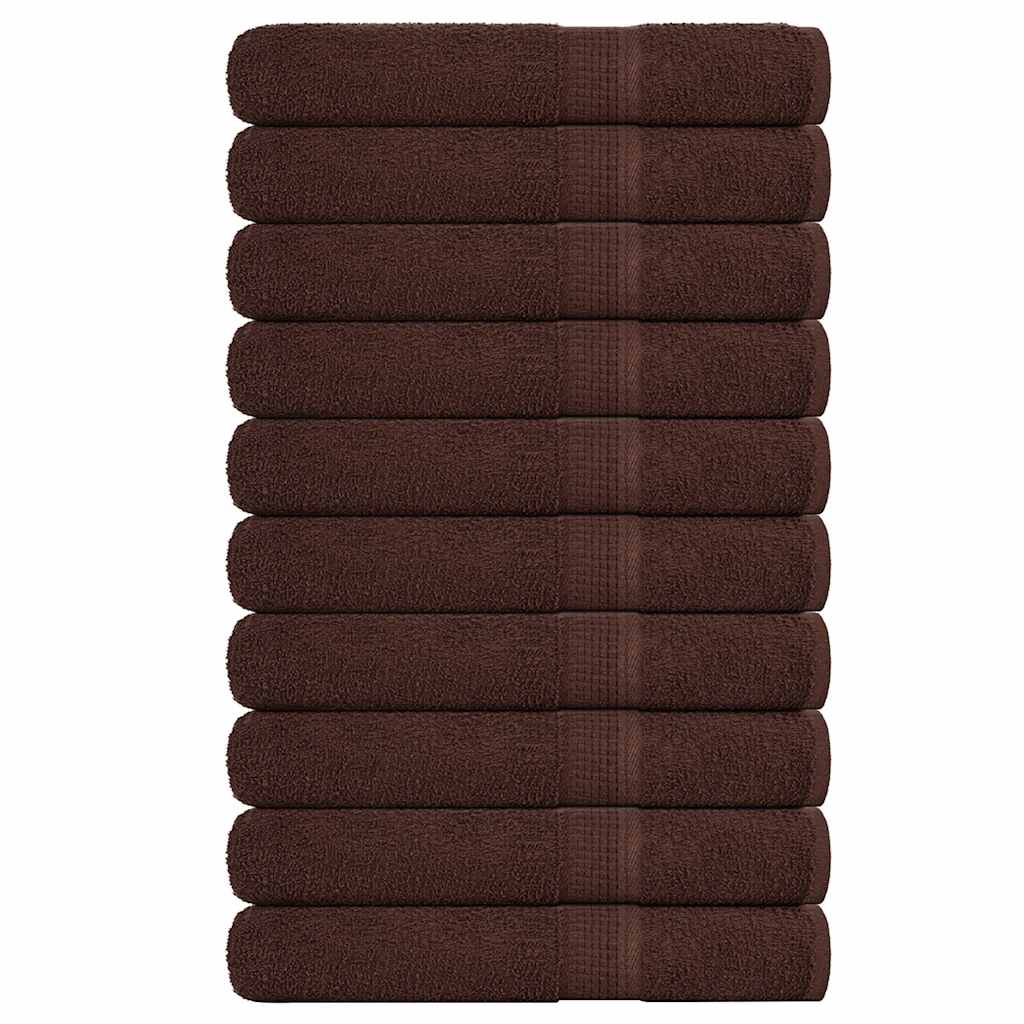 Sauna Towels 10 pcs Brown 80x200 cm 360 gsm 100% Cotton