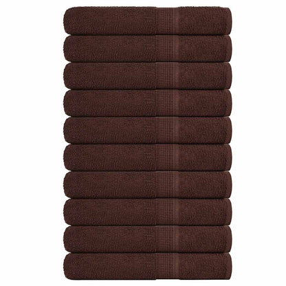 Sauna Towels 10 pcs Brown 80x200 cm 360 gsm 100% Cotton