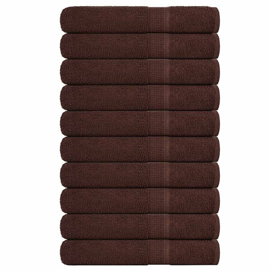 Sauna Towels 10 pcs Brown 80x200 cm 360 gsm 100% Cotton