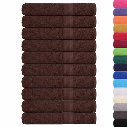 Sauna Towels 10 pcs Brown 80x200 cm 360 gsm 100% Cotton