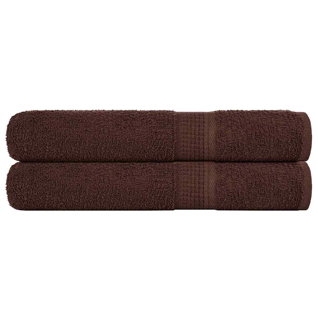 Towels 2 pcs Brown 100x200 cm 360 gsm 100% Cotton