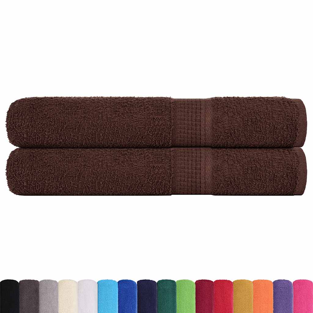 Towels 2 pcs Brown 100x200 cm 360 gsm 100% Cotton