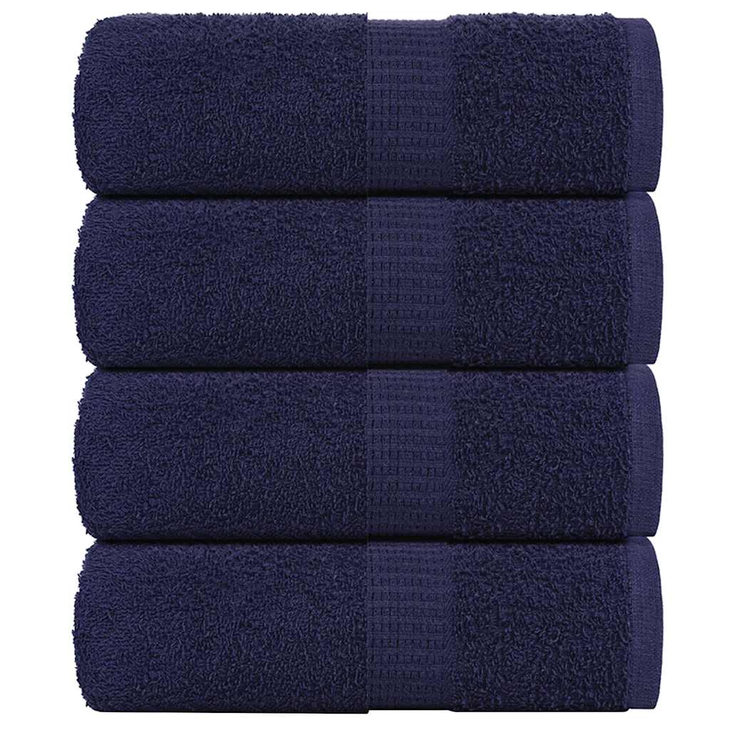 Soap Towels 4 pcs Navy Blue 30x30 cm 360 gsm 100% Cotton