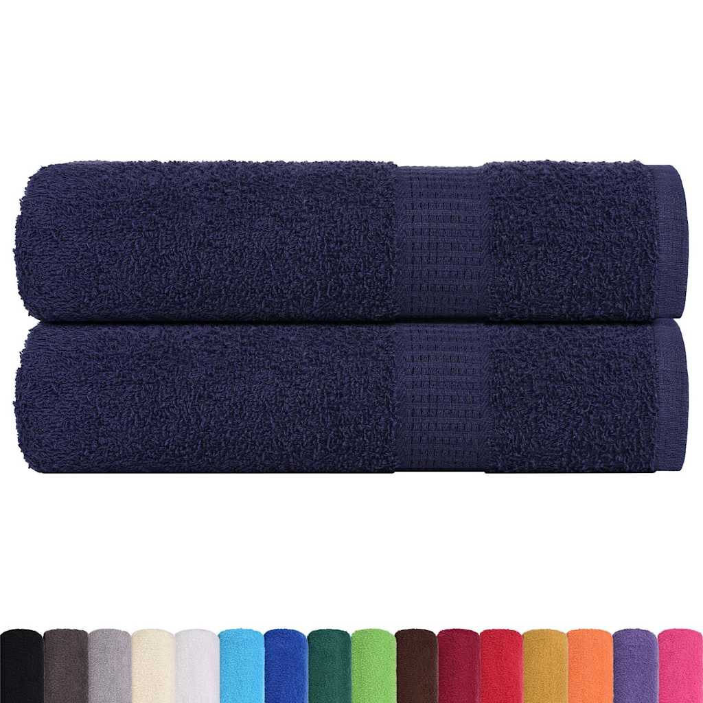 Hand Towels 2 pcs Navy Blue 50x100 cm 360 gsm 100% Cotton