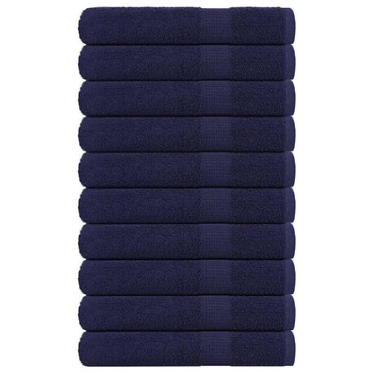 Towels 10 pcs Navy Blue 100x200 cm 360 gsm 100% Cotton