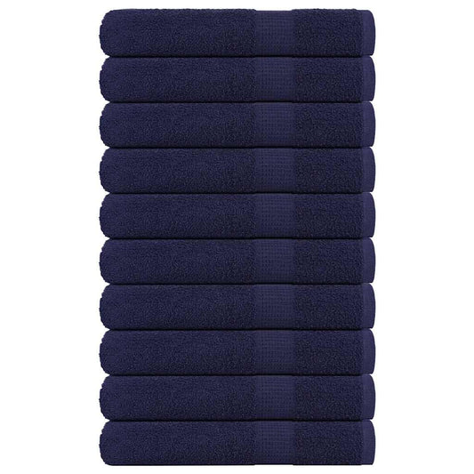 Towels 10 pcs Navy Blue 100x200 cm 360 gsm 100% Cotton