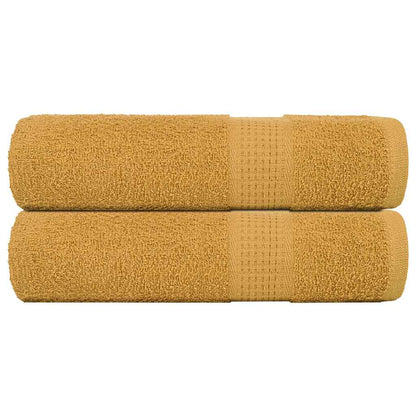 Hand Towels 2 pcs Gold 50x100 cm 360 gsm 100% Cotton