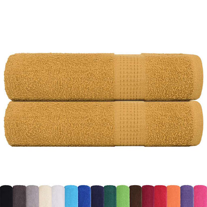 Hand Towels 2 pcs Gold 50x100 cm 360 gsm 100% Cotton