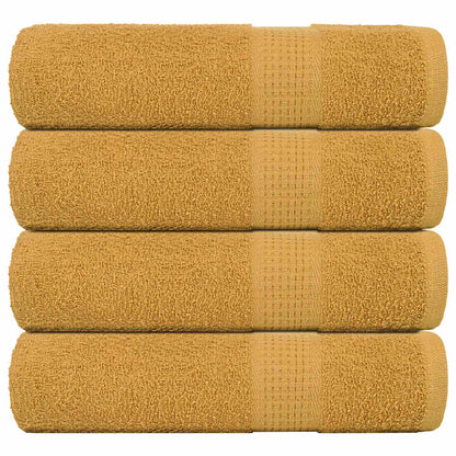 Hand Towels 4 pcs Gold 50x100 cm 360 gsm 100% Cotton