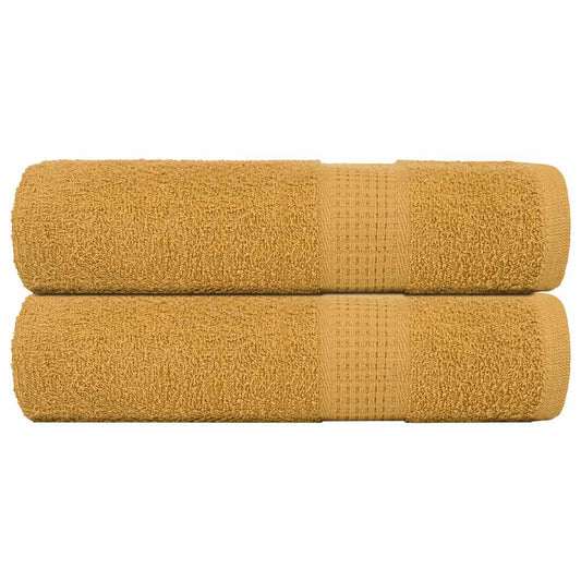 Shower Towels 2 pcs Gold 70x140 cm 360 gsm 100% Cotton