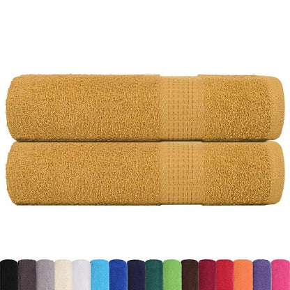 Shower Towels 2 pcs Gold 70x140 cm 360 gsm 100% Cotton