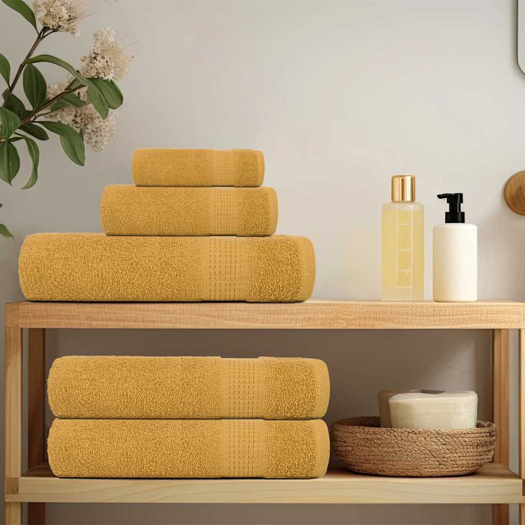 Bath Towels 4 pcs Gold 100x150 cm 360 gsm 100% Cotton