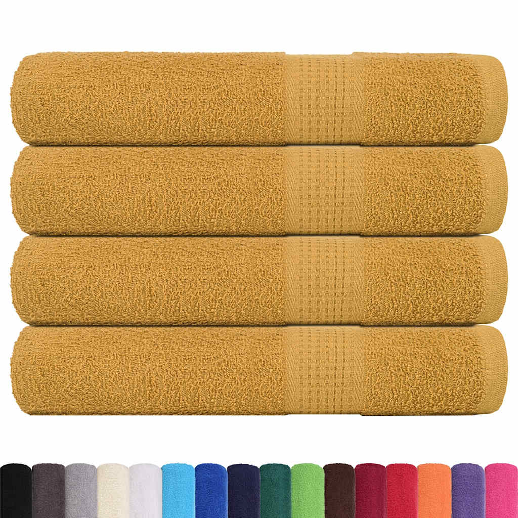 Sauna Towels 4 pcs Gold 80x200 cm 360 gsm 100% Cotton