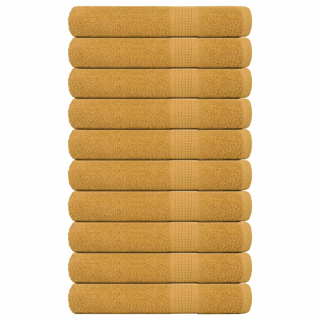 Sauna Towels 10 pcs Gold 80x200 cm 360 gsm 100% Cotton