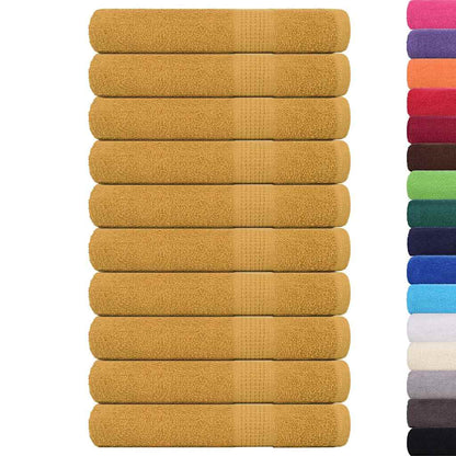 Sauna Towels 10 pcs Gold 80x200 cm 360 gsm 100% Cotton