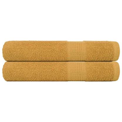 Towels 2 pcs Gold 100x200 cm 360 gsm 100% Cotton