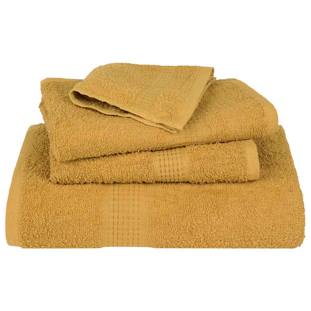 Towels 2 pcs Gold 100x200 cm 360 gsm 100% Cotton