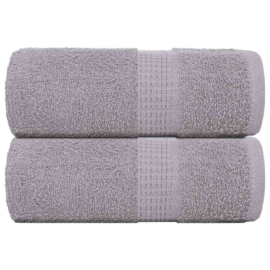 Guest Towels 2 pcs Grey 30x50 cm 360 gsm 100% Cotton