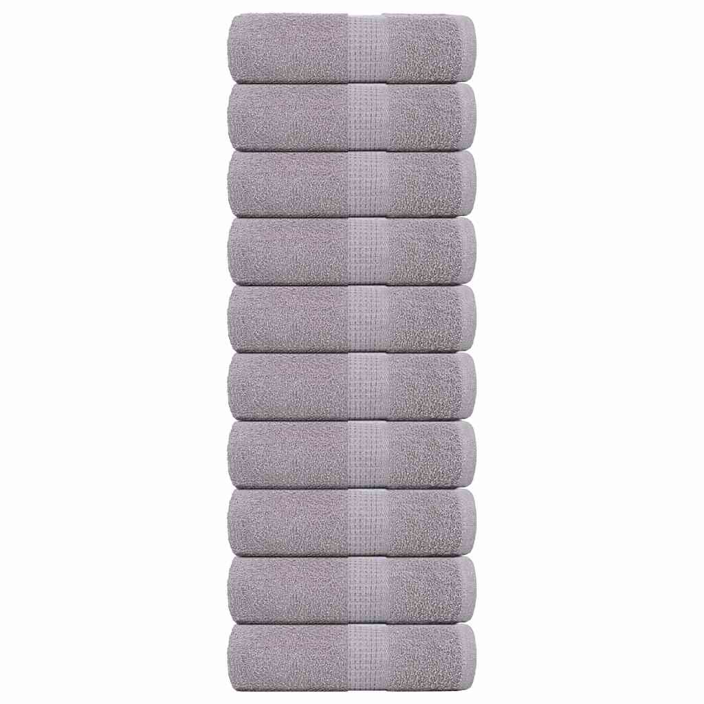 Guest Towels 10 pcs Grey 30x50 cm 360 gsm 100% Cotton