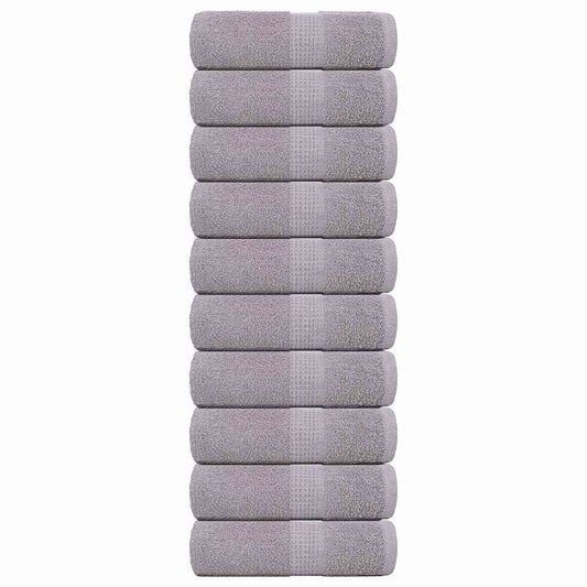 Guest Towels 10 pcs Grey 30x50 cm 360 gsm 100% Cotton