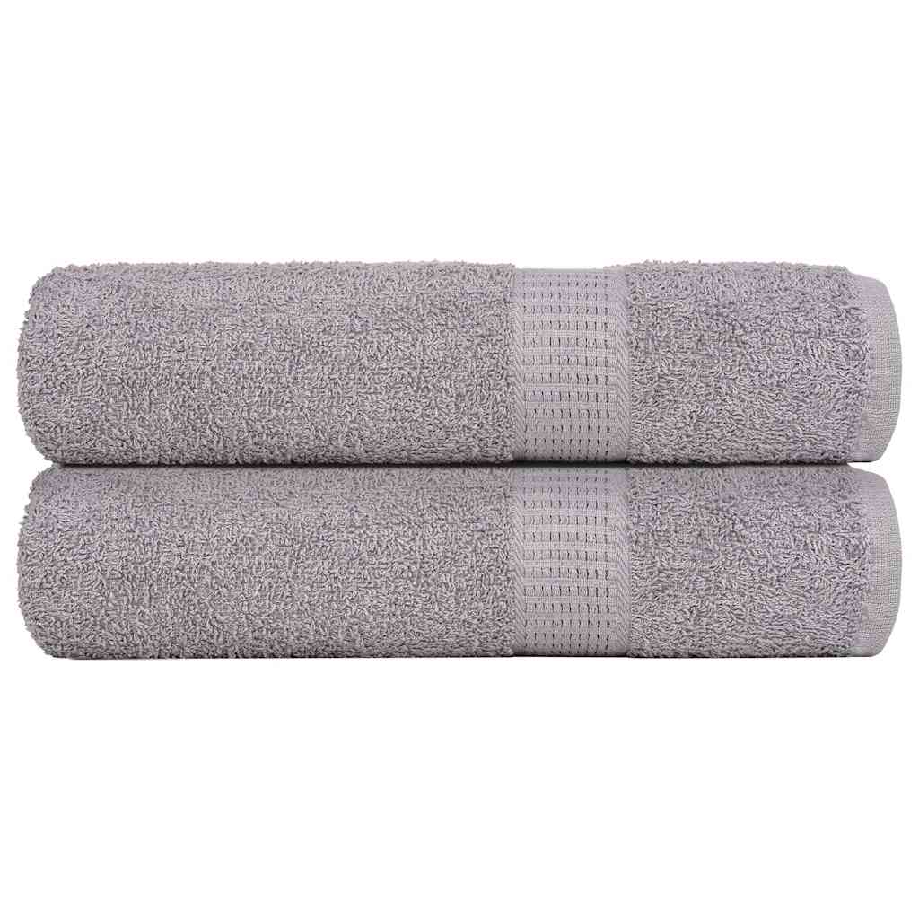 Hand Towels 2 pcs Grey 50x100 cm 360 gsm 100% Cotton