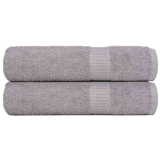 Hand Towels 2 pcs Grey 50x100 cm 360 gsm 100% Cotton