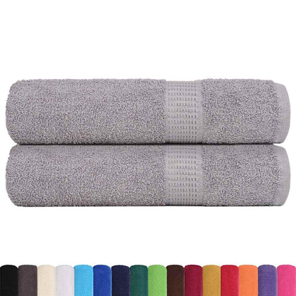 Hand Towels 2 pcs Grey 50x100 cm 360 gsm 100% Cotton