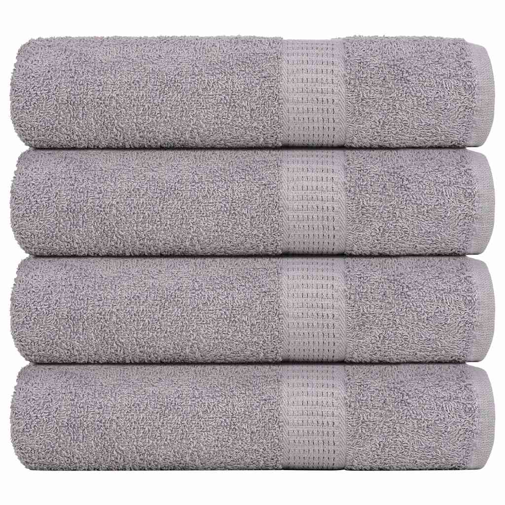 Hand Towels 4 pcs Grey 50x100 cm 360 gsm 100% Cotton