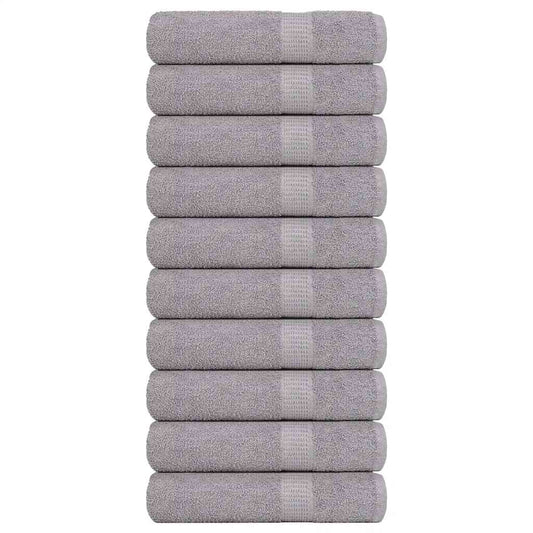 Hand Towels 10 pcs Grey 50x100 cm 360 gsm 100% Cotton