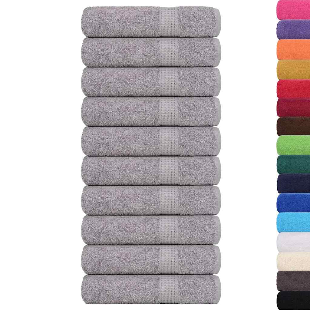 Hand Towels 10 pcs Grey 50x100 cm 360 gsm 100% Cotton