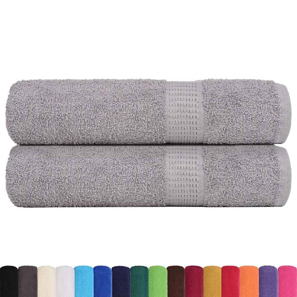 Shower Towels 2 pcs Grey 70x140 cm 360 gsm 100% Cotton