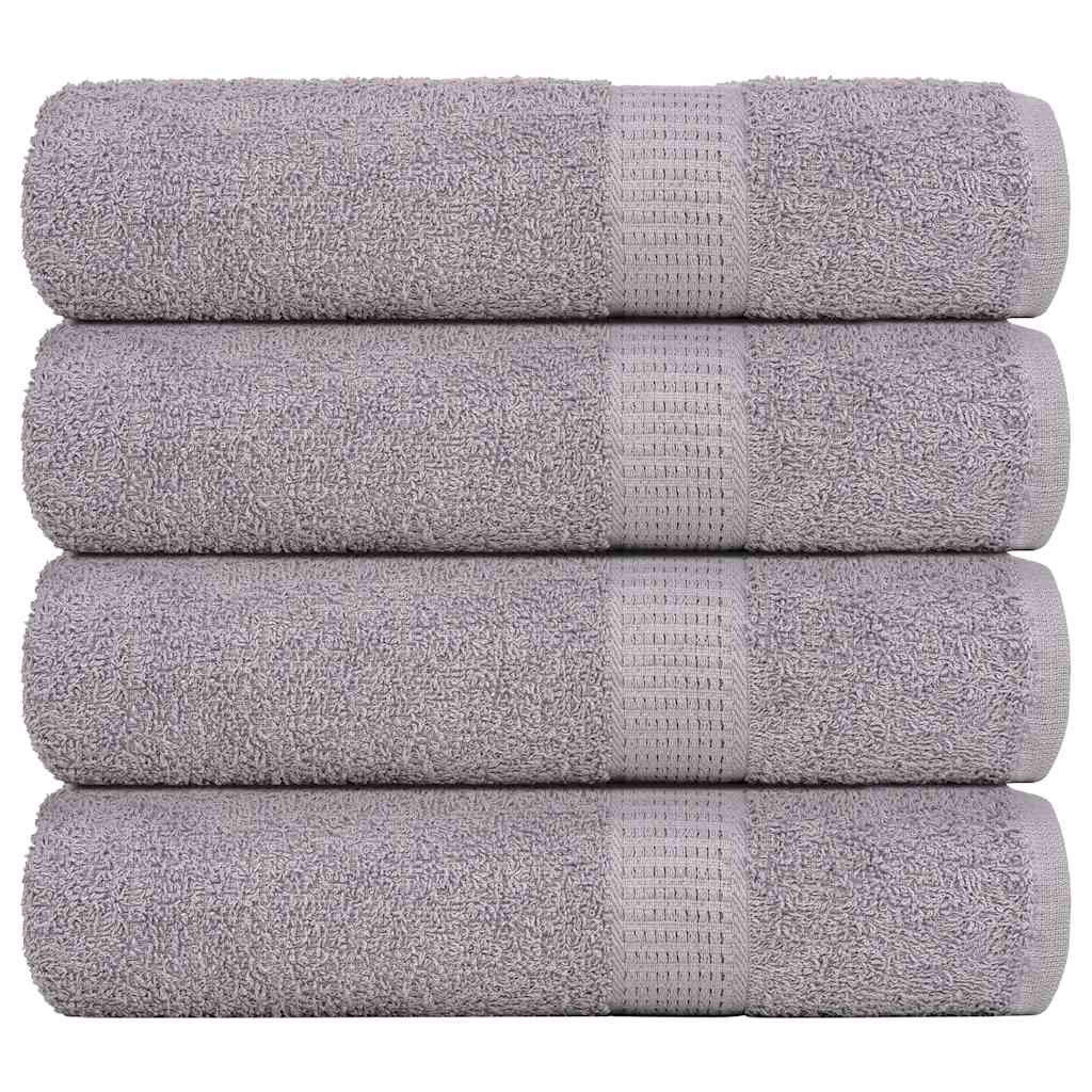 Shower Towels 4 pcs Grey 70x140 cm 360 gsm 100% Cotton