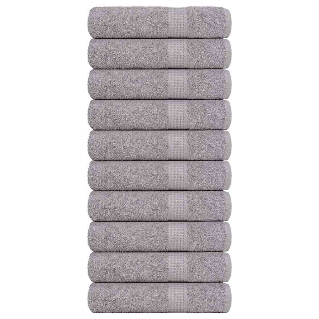 Shower Towels 10 pcs Grey 70x140 cm 360 gsm 100% Cotton