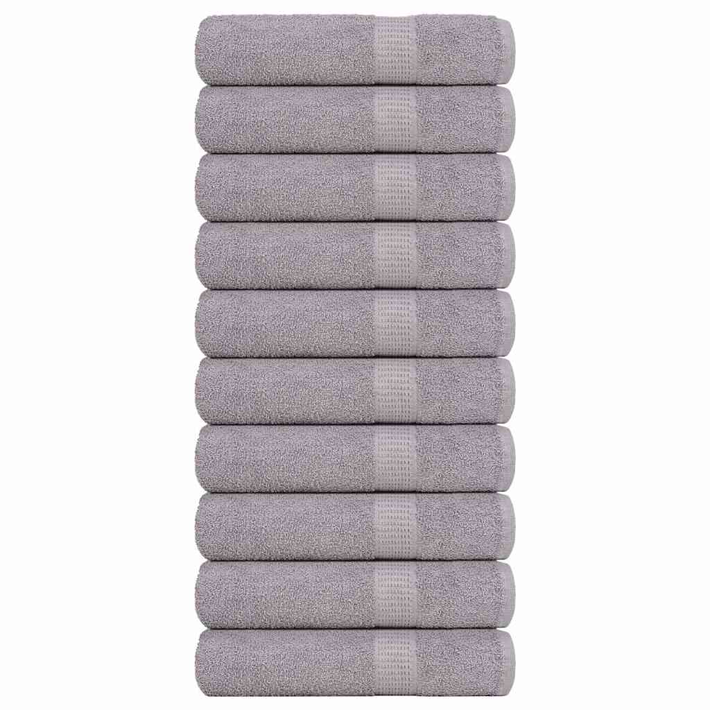 Bath Towels 10 pcs Grey 100x150 cm 360 gsm 100% Cotton