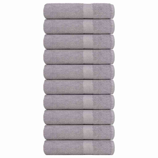 Bath Towels 10 pcs Grey 100x150 cm 360 gsm 100% Cotton