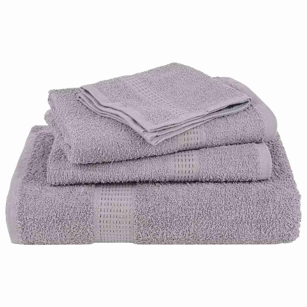 Bath Towels 10 pcs Grey 100x150 cm 360 gsm 100% Cotton