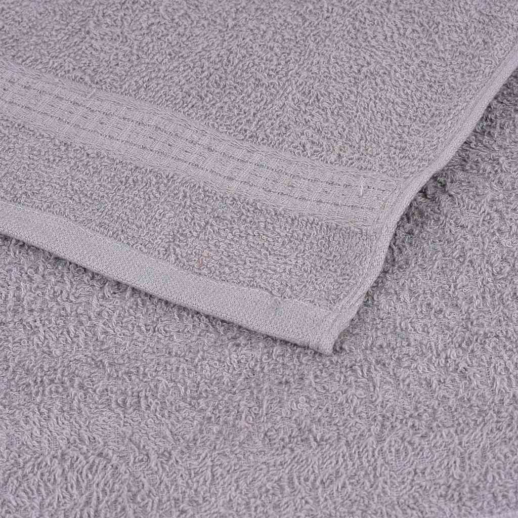 Bath Towels 10 pcs Grey 100x150 cm 360 gsm 100% Cotton