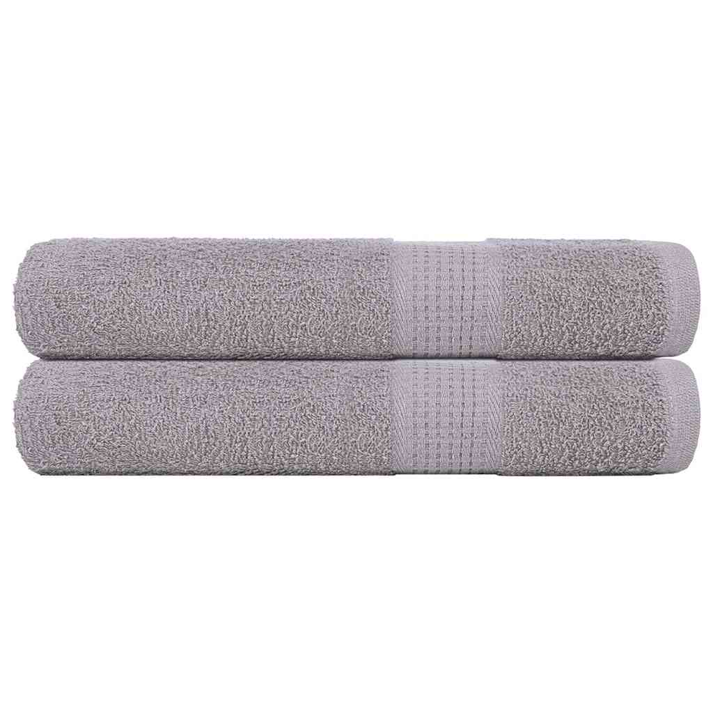 Towels 2 pcs Grey 100x200 cm 360 gsm 100% Cotton