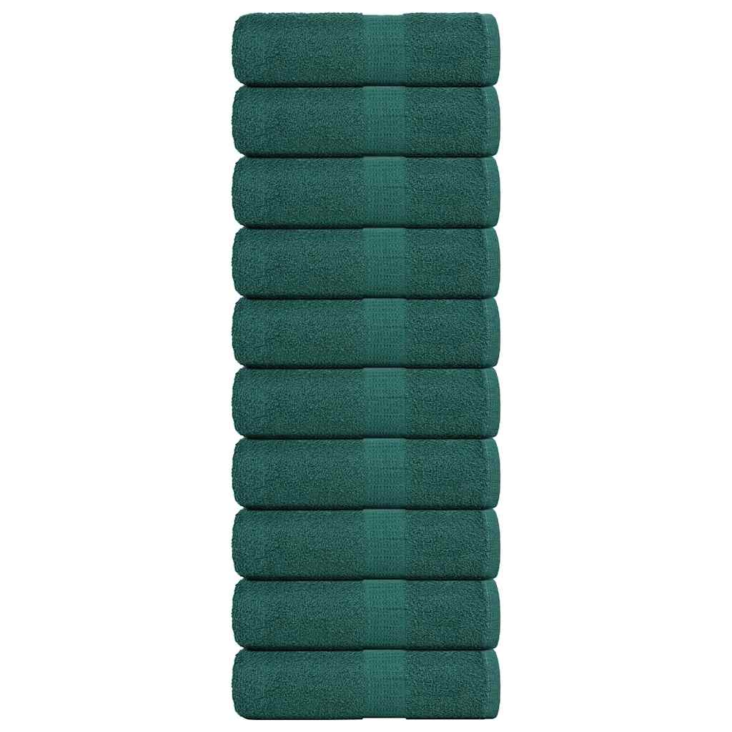 Soap Towels 10 pcs Green 30x30 cm 360 gsm 100% Cotton