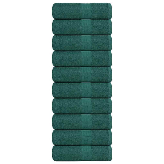 Soap Towels 10 pcs Green 30x30 cm 360 gsm 100% Cotton